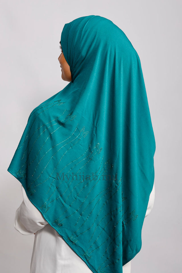 Jersey premium strass - Vert pétrole