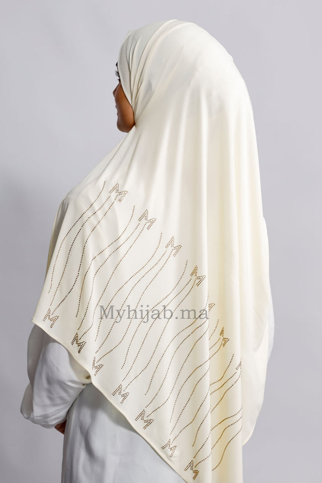 Jersey premium strass - Blan cassé