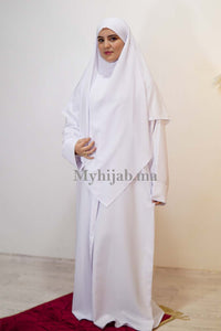 abaya khimar large - blanche