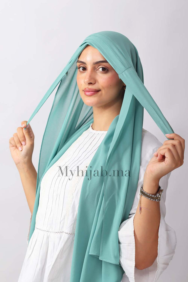 Crepe trois bandes - turquoise
