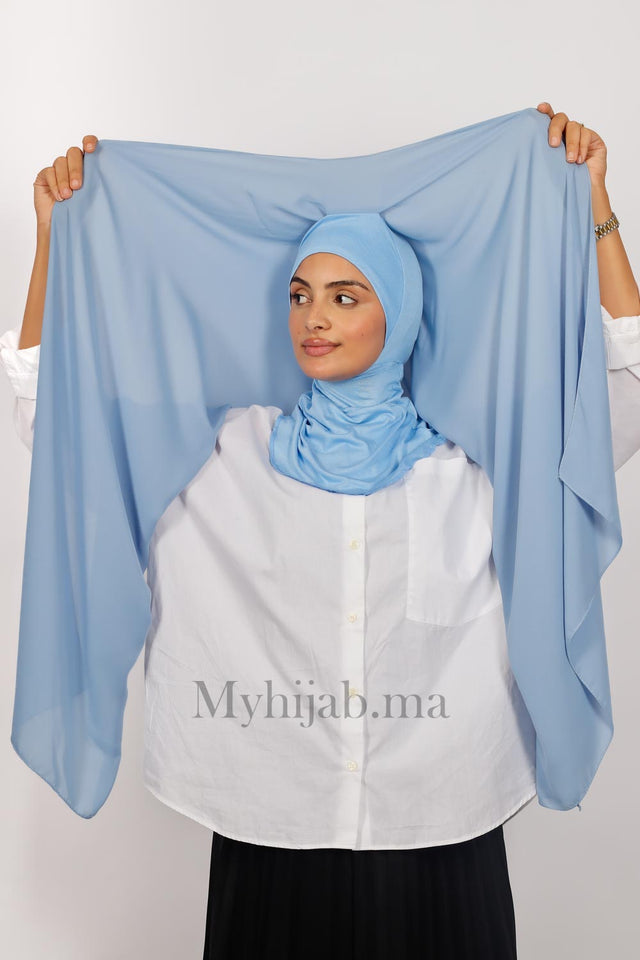 Crepe Bonnet Ninja - Blue pale