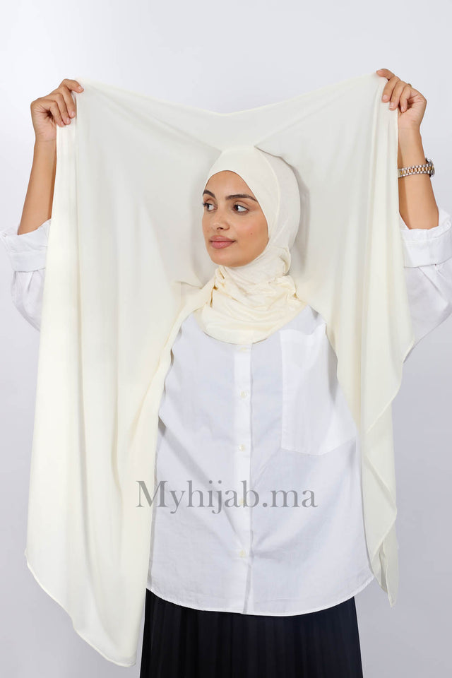 Crepe Bonnet Ninja - Blanc Cassé