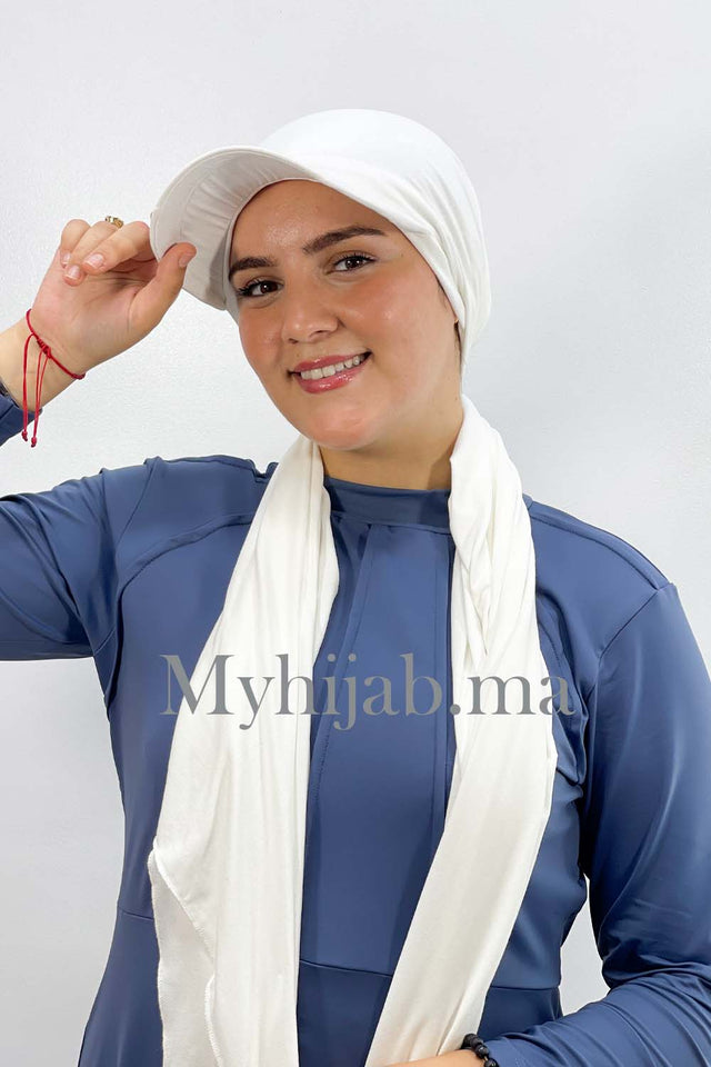 Châle Casquette -Blanc cassé