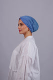 Turban Croisé Cotton - Bleu ciel foncé