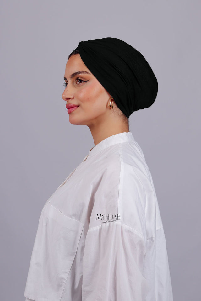 Turban Croisé Cotton - Noir