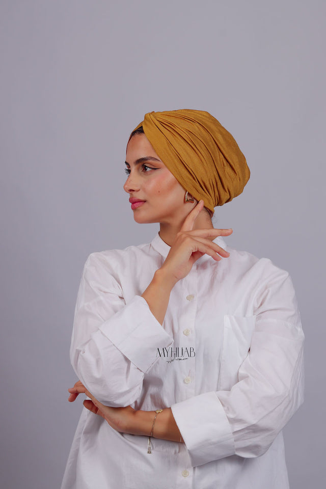 Turban Croisé Cotton - Moutarde