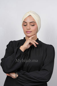Turban Croisé Cotton - Blanc Cassé
