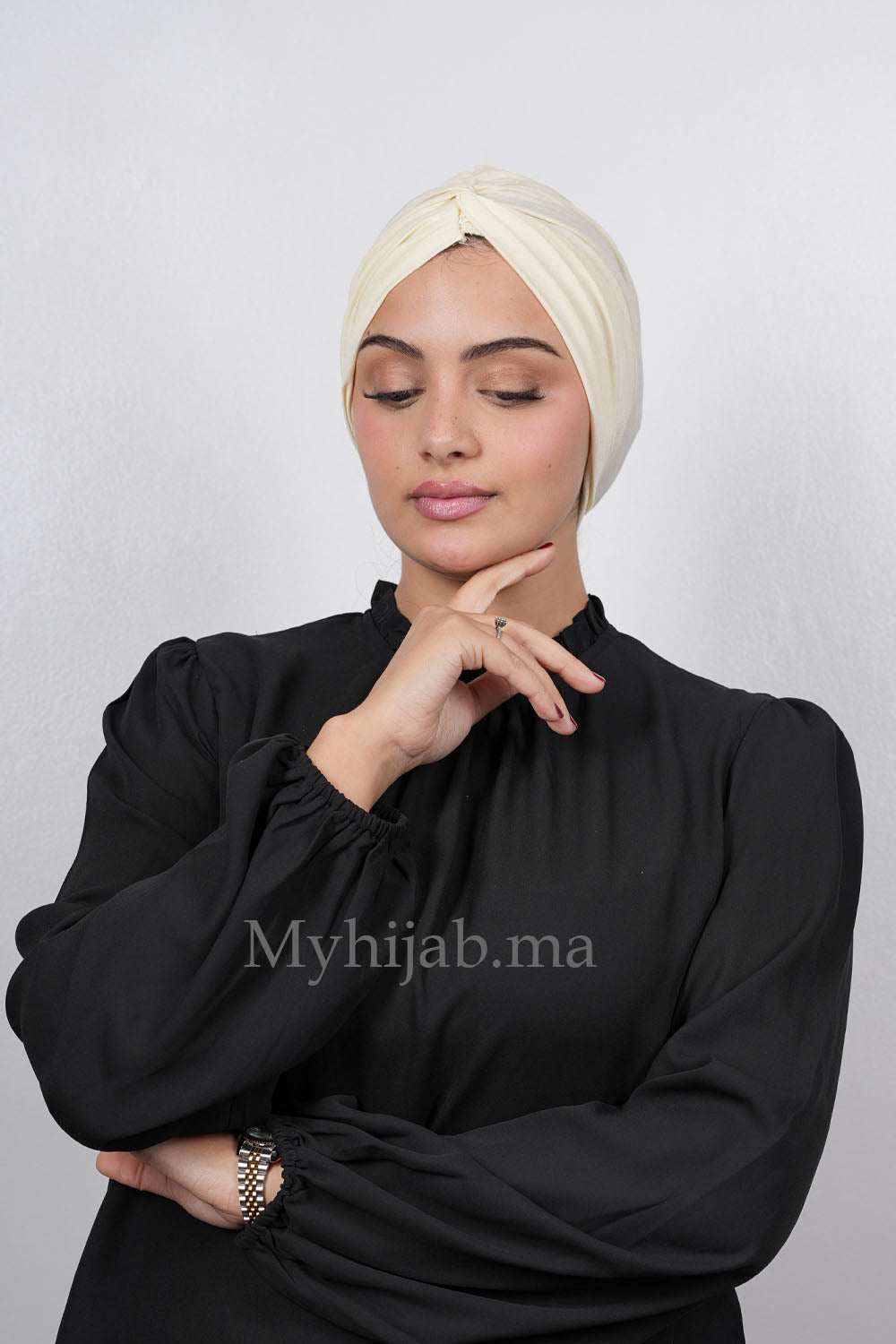Turban Croisé Cotton - Blanc Cassé