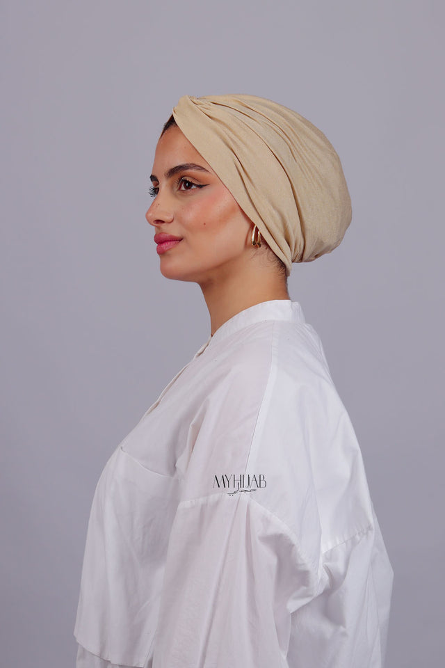 Turban Croisé Cotton -Beige