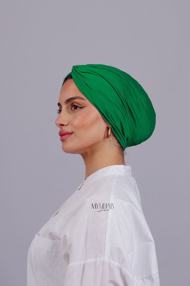 Turban Croisé Cotton - Vert gazon