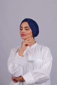 Turban Croisé Cotton - Bleu marine