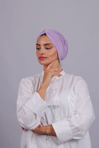 Turban Croisé Cotton - Mauve clair