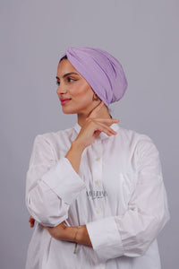 Turban Croisé Cotton - Mauve clair