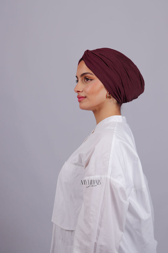 Turban Croisé Cotton - Bordeaux