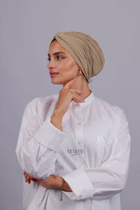 Turban Croisé Cotton - Beige nude