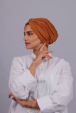 Turban Croisé Cotton - Orange brule