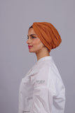 Turban Croisé Cotton - Orange brule