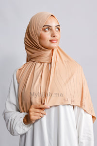 Jersey premium strass - Beige pink