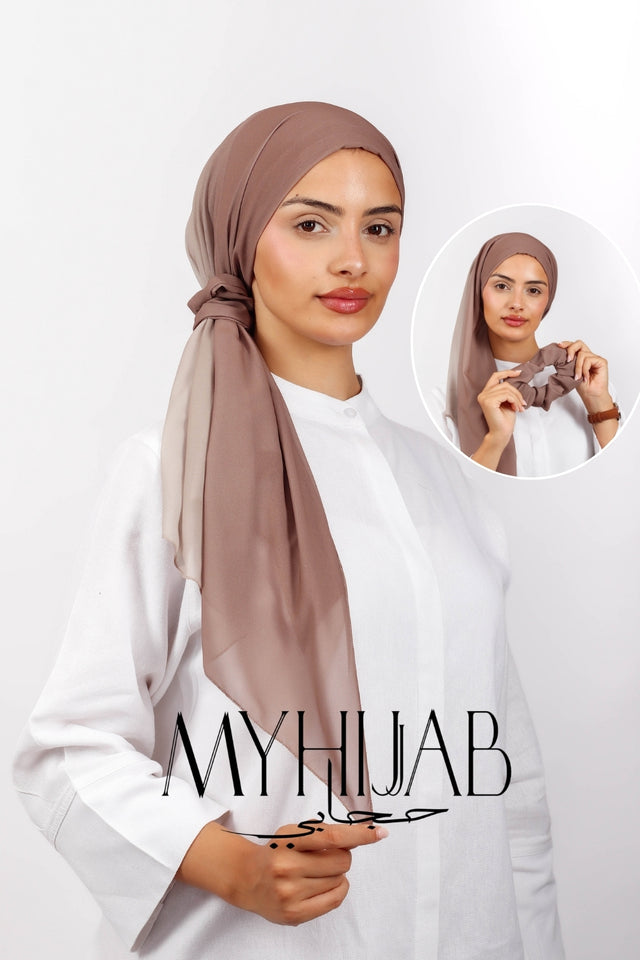 Foulard Lycra Dégradé - Beige marron