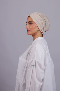 Turban Croisé Cotton - Beige milk