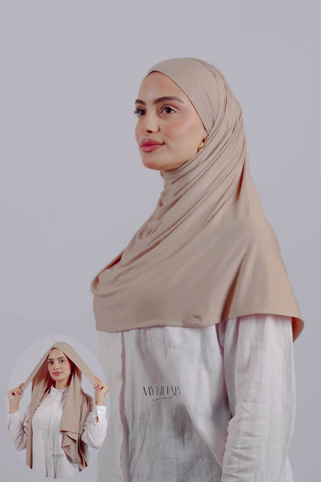 Lycra Tie Back - Beige nude