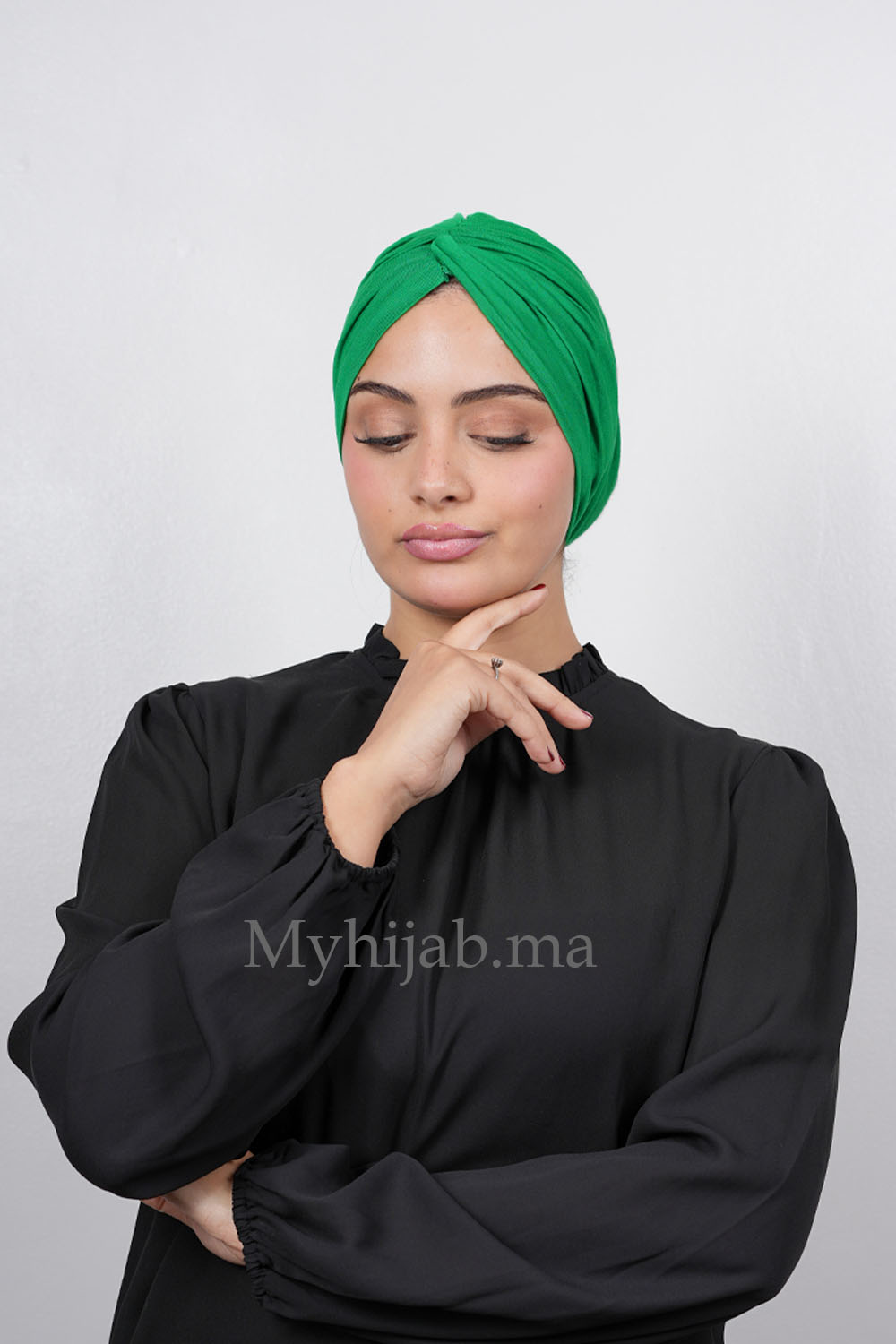 Turban Croisé Cotton - Vert Roi