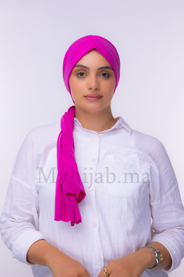 Dubai hijab - rose fuchsia clair