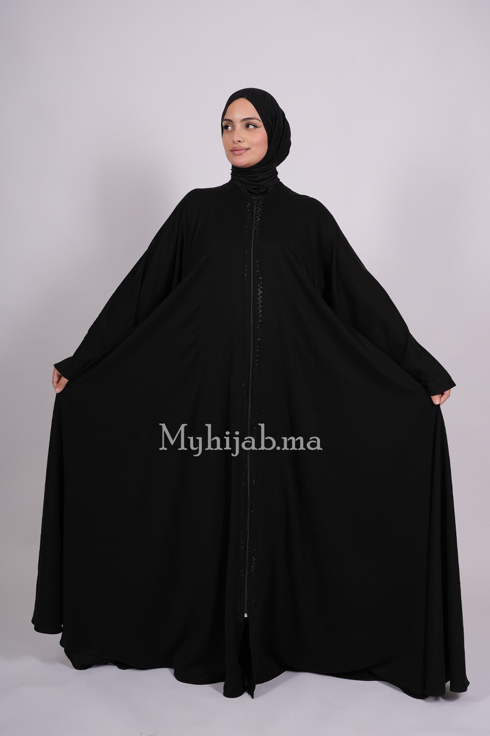 Abaya farasha strass - Noir