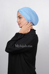 Turban Croisé Cotton - Bleu ciel