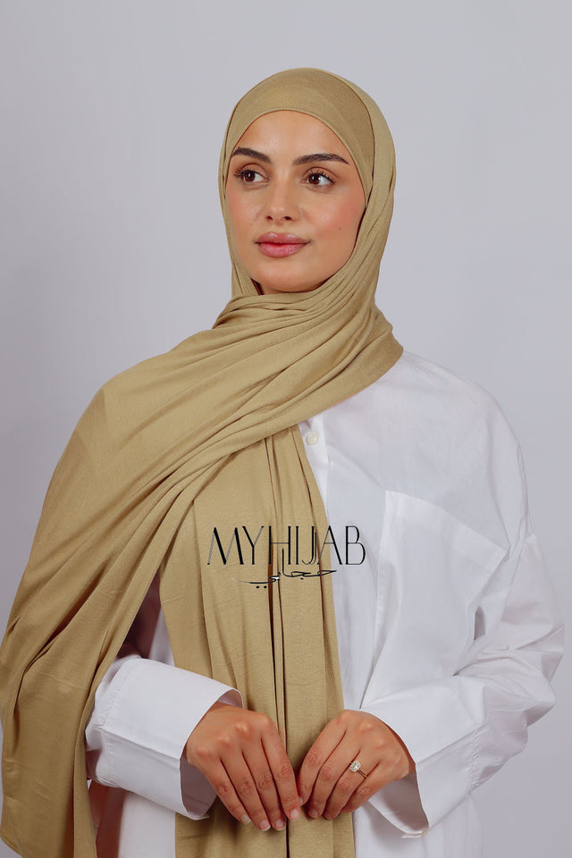 Lycra Bonnet Jasmine - Beige foncé