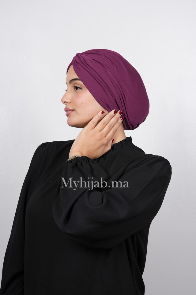 Turban Croisé Cotton - purple