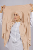 Lycra Bonnet Jasmine - Beige sauman