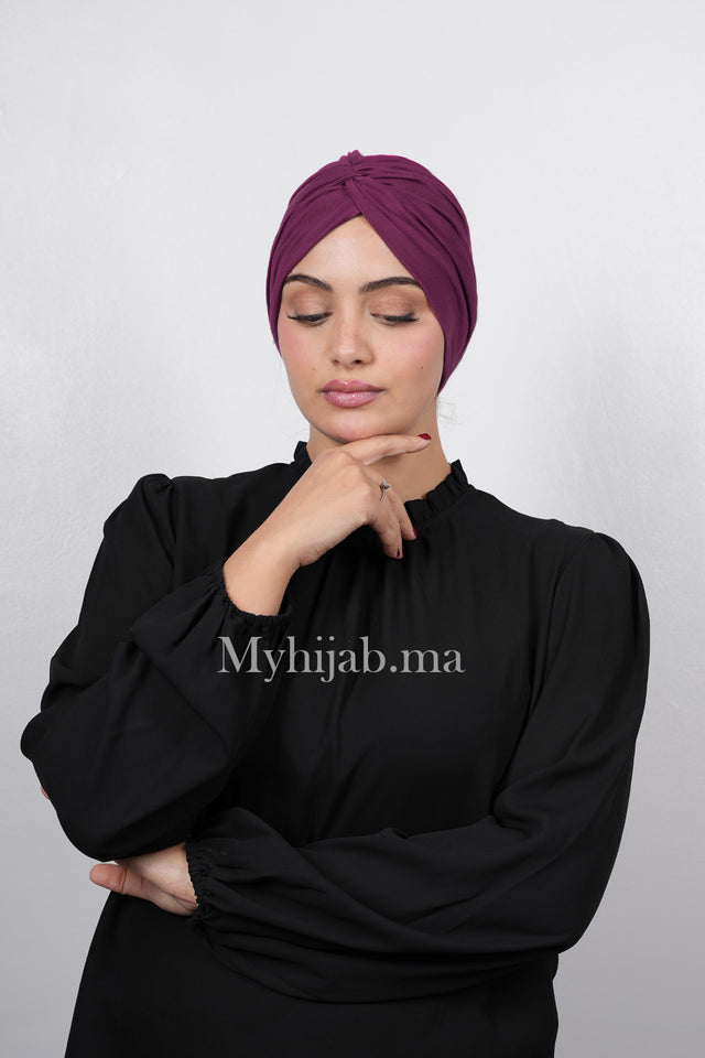 Turban Croisé Cotton - purple