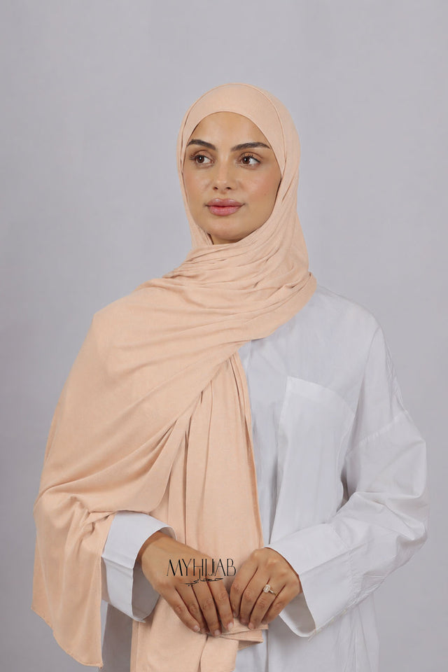 Lycra Bonnet Jasmine - Beige sauman