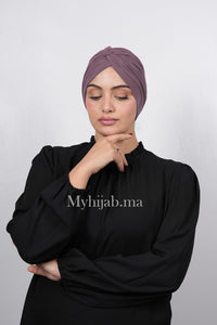 Turban Croisé Cotton - Mauve lila