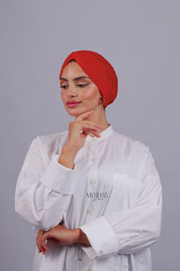 Turban Croisé Cotton - Rouge