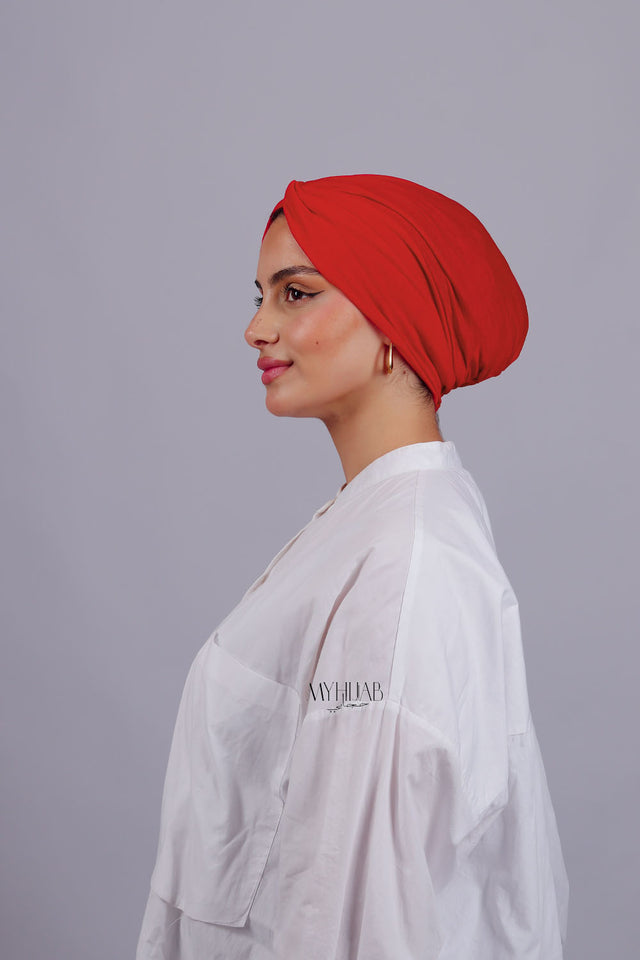 Turban Croisé Cotton - Rouge