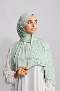 Jersey premium strass - Vert pastel