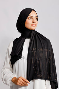 Jersey premium strass - Noir doré