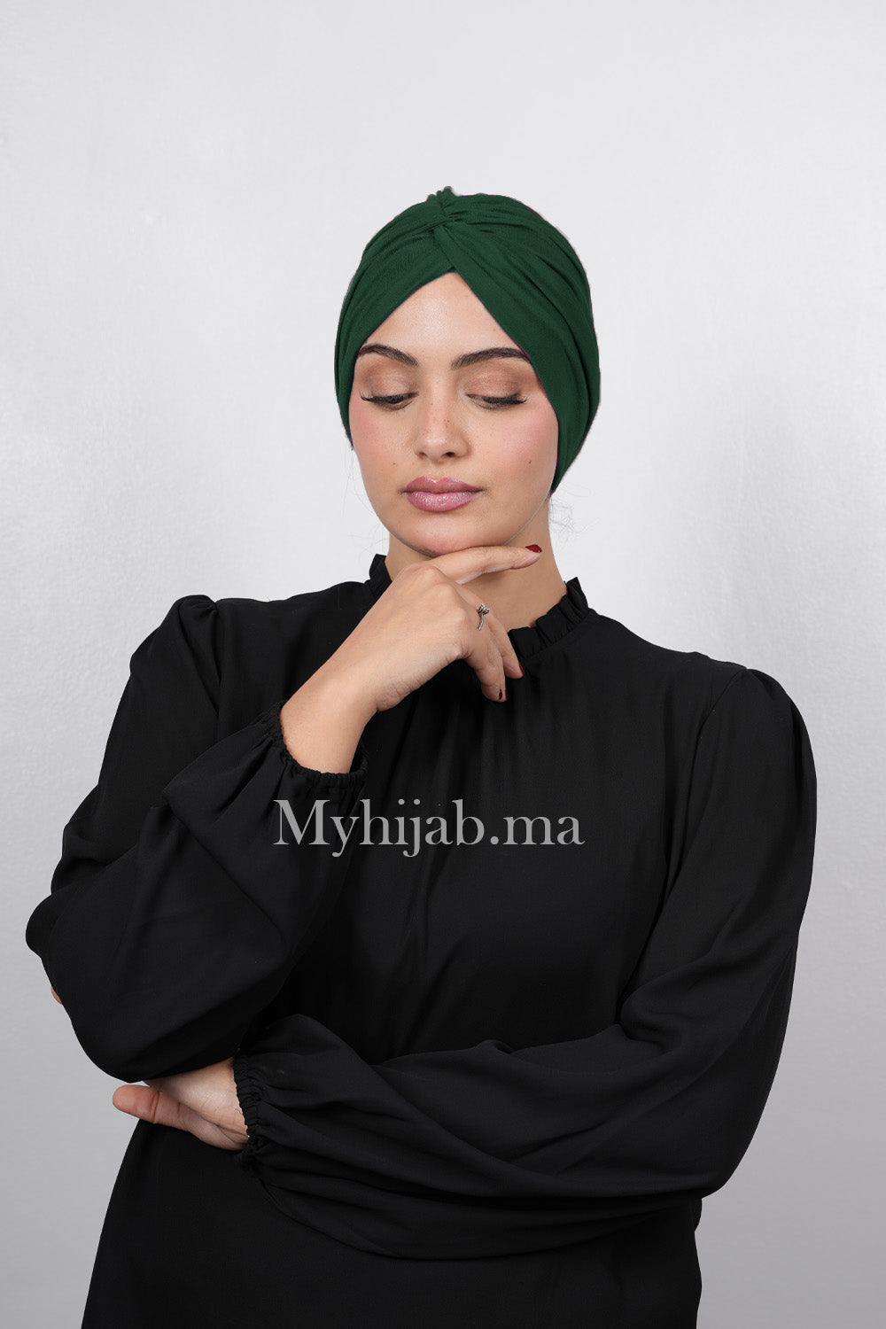 Turban Croisé Cotton - Vert roi foncé