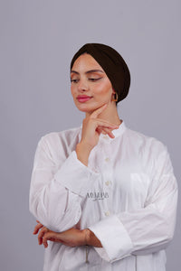 Turban Croisé Cotton - Marron fonce