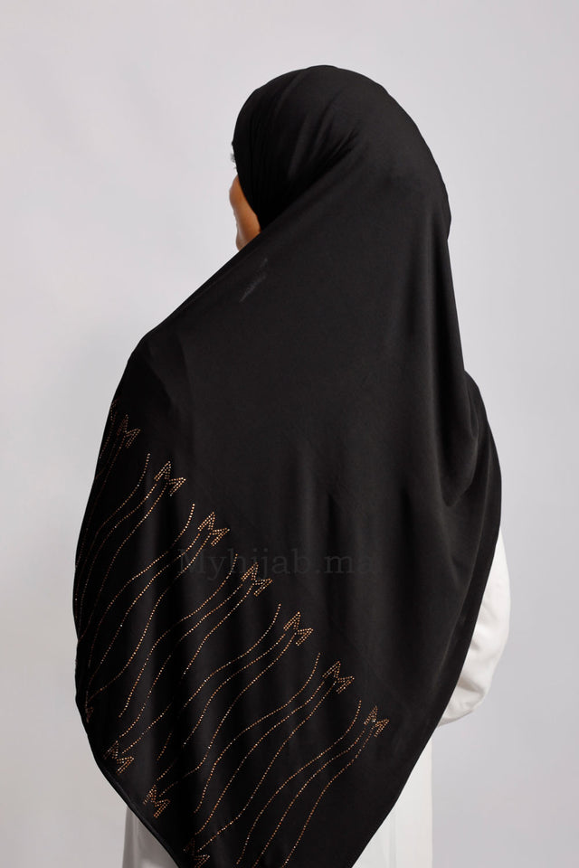 Jersey premium strass - Noir doré
