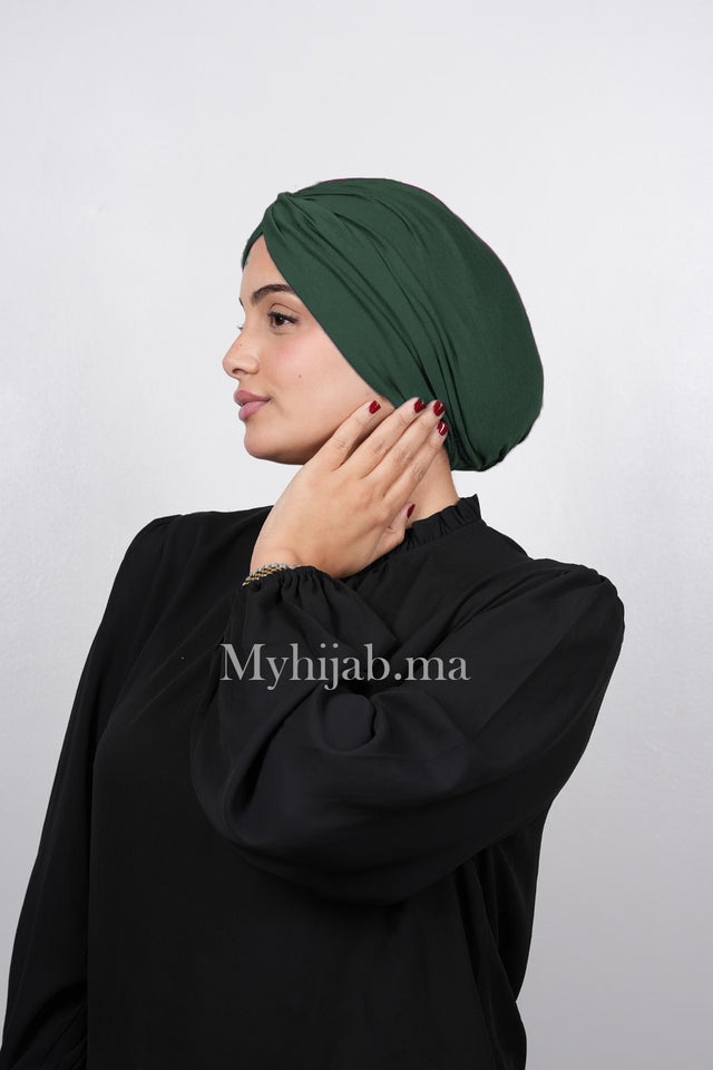 Turban Croisé Cotton - Vert roi foncé
