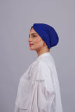 Turban Croisé Cotton - Bleu roi