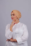 Turban Croisé Cotton - Beige abricot