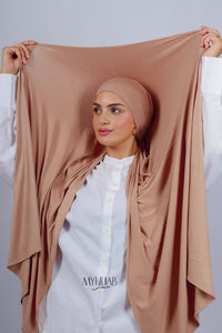 Lycra Bonnet Jasmine - Beige pink fonce