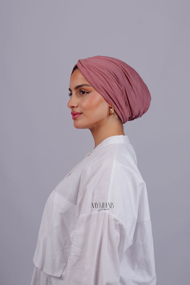 Turban Croisé Cotton - Rose cashire