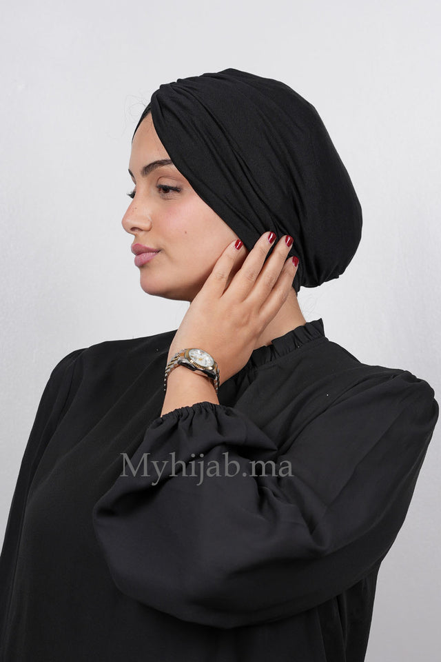 Turban Croisé Cotton - Noir