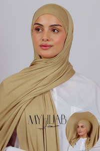 Lycra Bonnet Jasmine - Beige foncé