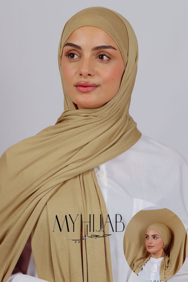 Lycra Bonnet Jasmine - Beige foncé